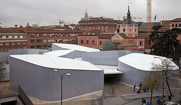 E20 Estudio - Arquitectura Efímera - Vista aérea actual del mercado Barceló en Madrid