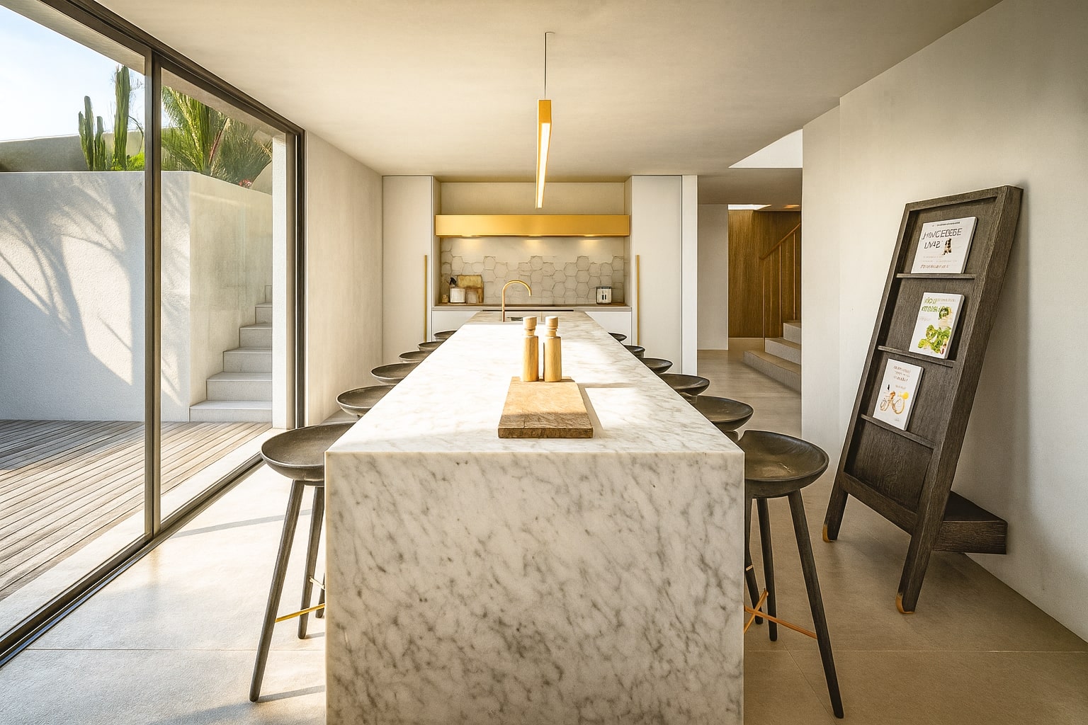 Cocina con iluminación natural en Mallorca